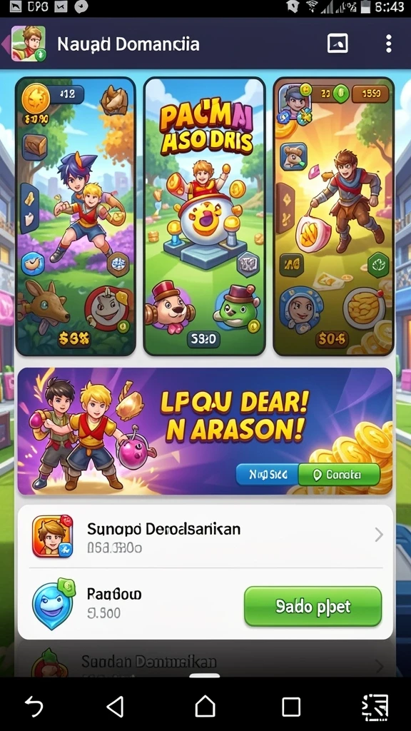 Tampilan level menantang dengan banyak rintangan.
