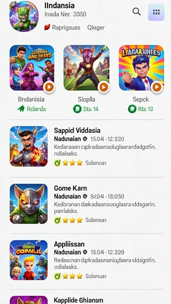 Beragam pilihan permainan yang siap dimainkan.