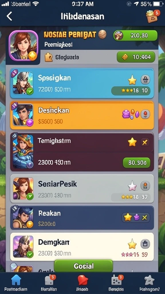 Berbagai karakter menarik untuk dipilih dan dimainkan.